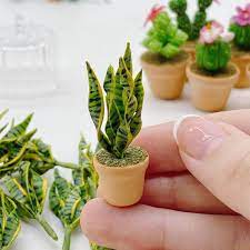 3 Pieces Miniature Plants Clay Polymer