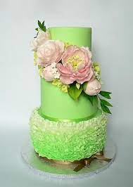 Pink Peony Green Cake Decorated Cake By Martina Cakesdecor gambar png