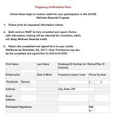 free pregnancy verification forms