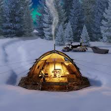 I head into the woods alone with my mini canvas tent & woodstove to do some solo winter camping, bushcraft and cooking on. Cold Weather Camping Tent Has A Built In Wood Stove Giftopix
