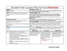 Daily Lesson Planning Template Horizontal Example