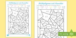 Vorlagen zum erstellen eigener arbeitsblätter für mathematik in der grundschule: Multiplizieren Und Ausmalen Arbeitsblatt