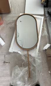ceiling mounted vanity mirror gold
