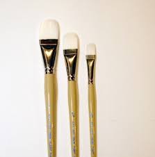 white taklon filbert rake brushes