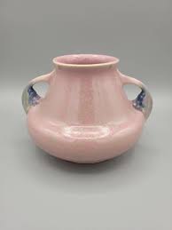 Antique Roseville Pottery Pink Tuscany Series 5 vase Two Handle Squatty  vase | eBay