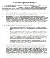 Work Agreement Template 13 Free Word Pdf Documents