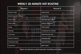 free weekly hiit workout plan to sweat