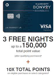 Restaurants within the first 6 months of card membership. Marriott Bonvoy Boundless Card Bonus 3 Free Night 10x Earning