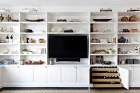 how to decorate built in shelving
