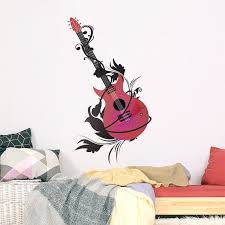Electric Guitar Wall Decal Red Guitar