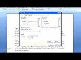 create a table of contents in word 2007