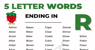 5 letter words ending in r 7esl