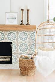 Tan And Blue Moroccan Style Tiled