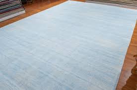 sari silk solid light blue ivory rug