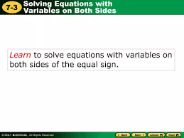 Learn To Solve Equations With Variables