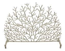 Fireplace Screen Antiqued White C