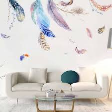 watercolor feather wall decals