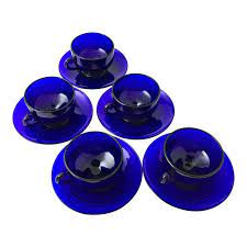 Art Nouveau Style Cobalt Blue Glass Cup