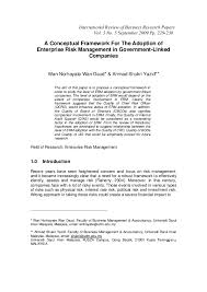Real reviews by real company employee past and present here on jobstreet.com colleagues are friendly and awesome but professional at the same time. Pdf A Conceptual Framework For The Adoption Of Enterprise Risk Management In Government Linked Companies Wan Norhayate Wan Daud Academia Edu