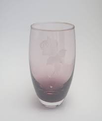 Vintage Caithness Etched Flower Glass