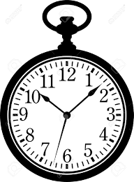懐中時計。シルエット、白地に黒のイラスト素材・ベクター Image 7833153