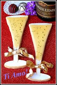 Champagne Flute Decorated Cookies