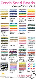 Czech Seed Bead Size Shape Color And Finish Charts Seed
