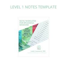 Level 1 Note Templates For Splankna Sessions