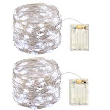 Us 9 99 2 Pack Battery Operated Led String Lights Mini Led Fairy Lights With Timer 6 Hours On And 18 Hours Off 50leds 18feet Silver Wire In Led