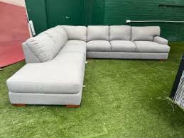 plush grey corner sofa with delivery