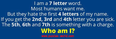 I Am 7 Letter Word Who Am I Puzzles World