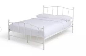 White Metal Bed Frame Small Double