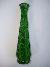 Hoosier Vintage Green Glass Bud Vase