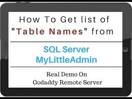 how to get table names from sql server