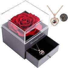 Roses are undeniably beautiful and are a sign of love and peace. Amazon Com Preserved Real Rose With Love You Necklace In 100 Languages Gift Set Enchanted Real Rose Flower For Valentine S Day Anniversary Wedding Bthday Romantic Gifts For Her Red Rose Kitchen Dining