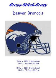 Nfl Denver Broncos Helmet Design Cross Stitch Chart Pattern
