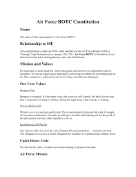 Air Force Rotc Constitution Student Organizations