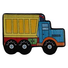 dump truck area rug multicolor