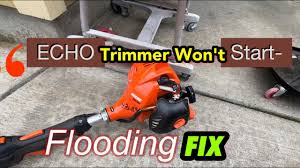 echo trimmer won t start flooding fix