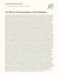 Department of labor and employment. The Effects Of Overpopulation In The Philippines Phdessay Com