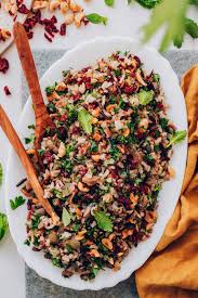 wild rice salad with mushrooms and