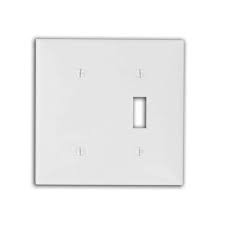 Leviton 80706 W Wallplate 2 Gang 1 Toggle 1 Blank Standard Size Nylon White