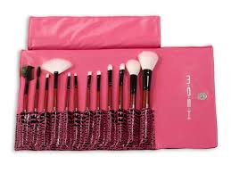cosmetic brush set kit w leather case