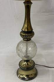 Vintage Le Glass Ball Table Lamp