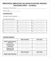 Employee Vacation Tracker Template 5 Free Word Pdf
