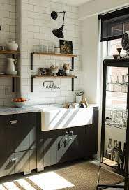 Black Plank Cabinets Vintage Kitchen