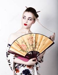 chinese fan geisha makeup