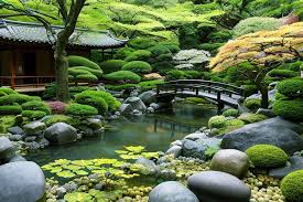 Brige In A Japanese Garden