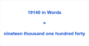 19140 in Words – How to Spell 19140 | numbersinwords.net
