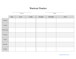 workout tracker template